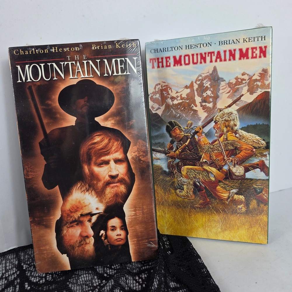 Vtg The Mountain Men VHS Movie Lot 2 Variant Covers Sealed